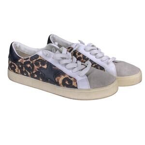 Steve Madden Pursued Leopard Print Sneakers Animal Print Lace Up 8.5M